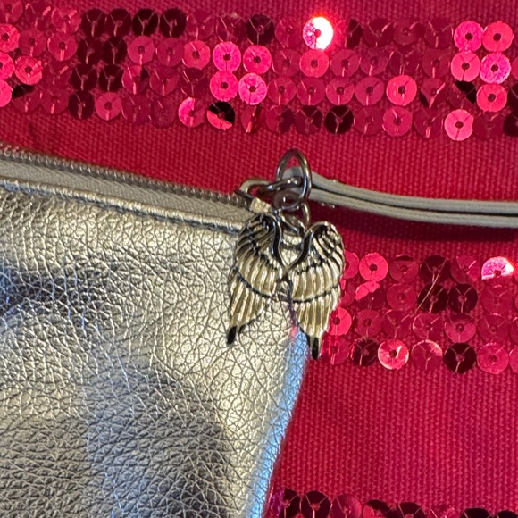 **Bundle** Victoria's Secret Vibrant Pink Sequin Tote and Silver Makeup Bag - Picture 9 of 11